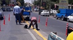 جمع آوری موقت جداکننده های فلزی خیابان محراب برای اجرای عملیات آسفالت رویه