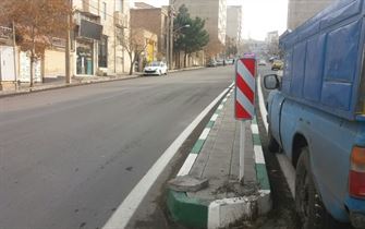 نصب تجهیزات ترافیکی بعد اصلاح هندسی خیابان میرداماد